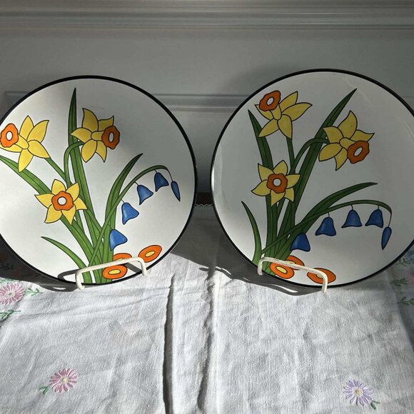 Ava’s Greenhouse Stoneware - Daffodil dinner plate pair - Picture 1 of 9
